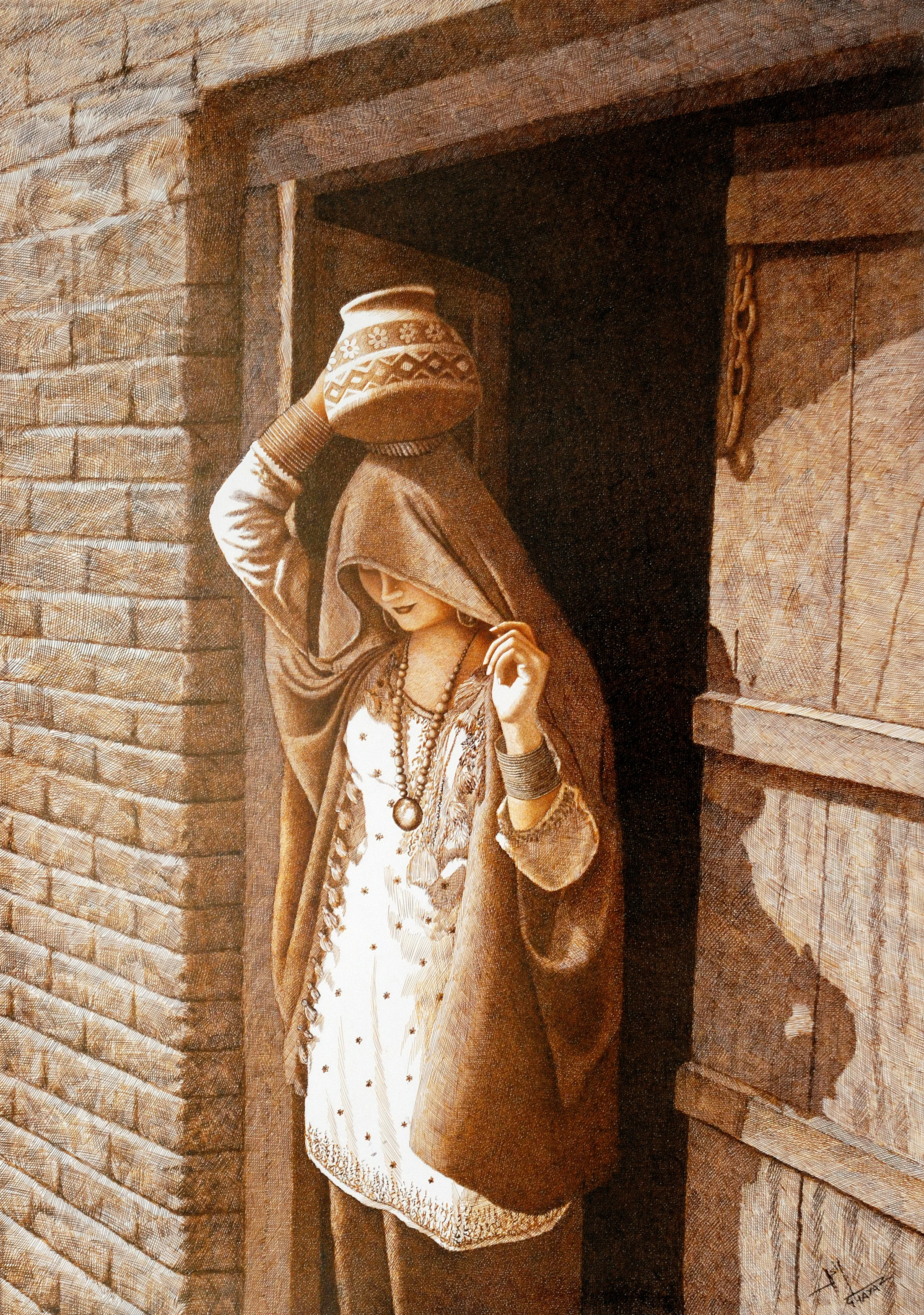 Master piece pen and ink artwork by Asif Ghayaz